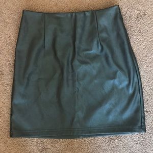 Faux leather black skirt